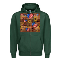 Sports Green 4th of july hearts seamless pattern Zipper Hoodie - BundleAndBundleShop