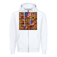 White 4th of july hearts seamless pattern Zipper Hoodie - BundleAndBundleShop