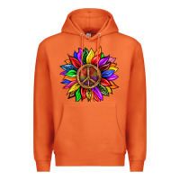 Carrot Pride LGBTQ+ Sunflower With Peace Premium Hoodie - BundleAndBundleShop