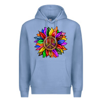 Pride Lgbtq+ Sunflower With Peace Premium Hoodie | Teevron