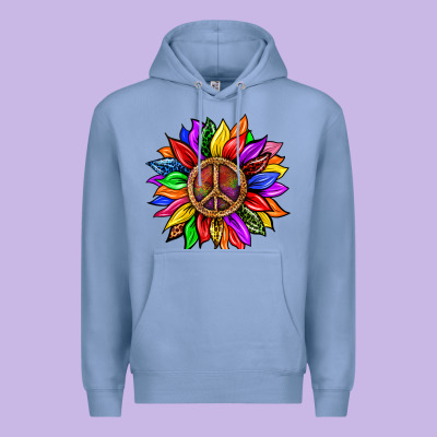 Pride Lgbtq+ Sunflower With Peace Premium Hoodie Designed By Bundleandbundleshop