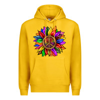 Lemon Pride LGBTQ+ Sunflower With Peace Premium Hoodie - BundleAndBundleShop
