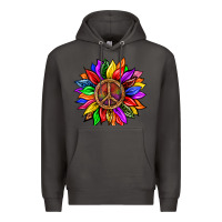 Smoke Pride LGBTQ+ Sunflower With Peace Premium Hoodie - BundleAndBundleShop