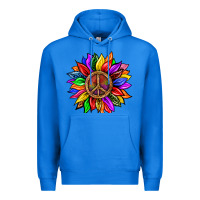 True Royal Pride LGBTQ+ Sunflower With Peace Premium Hoodie - BundleAndBundleShop