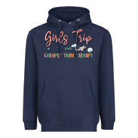 Navy girls trip cheaper than therapy Heavyweight Hoodie - MaliasSmallBusiness