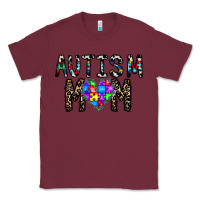 Burgundy autism mom Classic Tee - CowhideDigitalArt