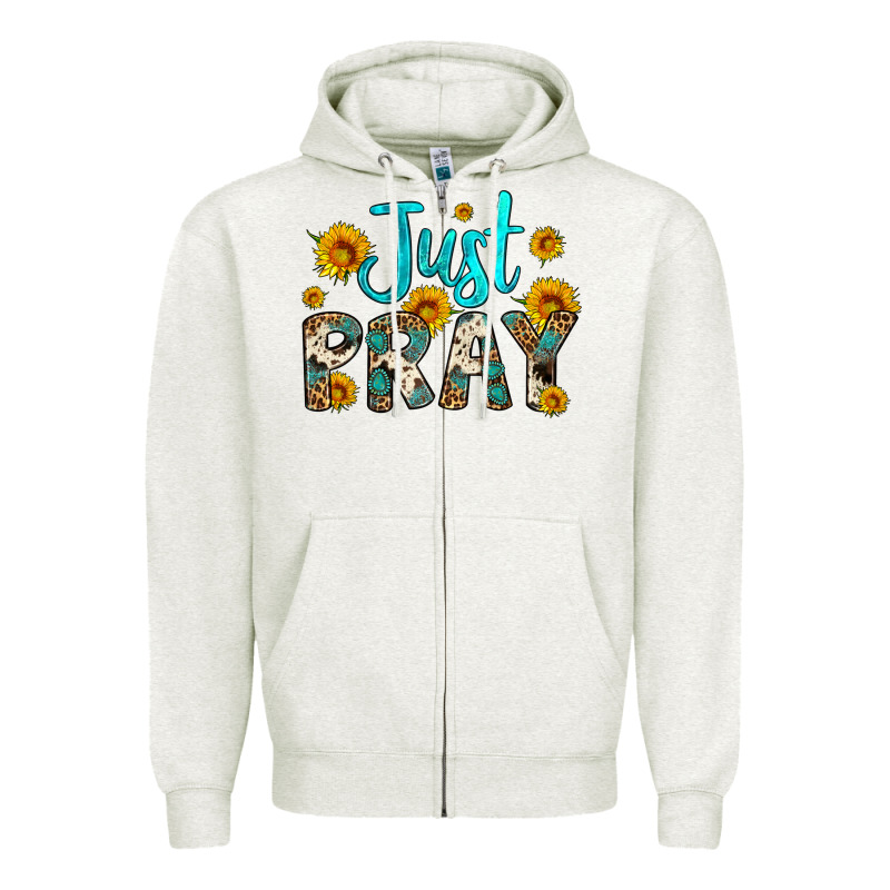Just Pray Zipper Hoodie by Artiststas | Teevron