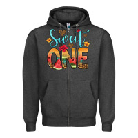 Charcoal Heather sweet one watermelon Zipper Hoodie - Artiststas