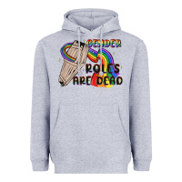 Heather Grey gender roles are dead Heavyweight Hoodie - MaliasSmallBusiness