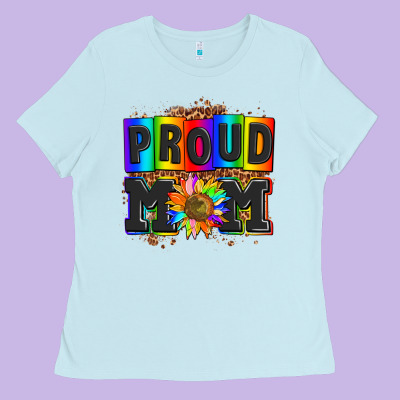 Proud Mom With Sunflower Ladies Tee Designed By Adodesignshop