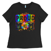 Black proud mom with sunflower Ladies Tee - AdoDesignShop