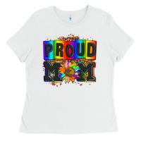 White proud mom with sunflower Ladies Tee - AdoDesignShop
