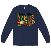 Navy Christmas love like jesus Long Sleeve Tee - FaDigitalArtStudio