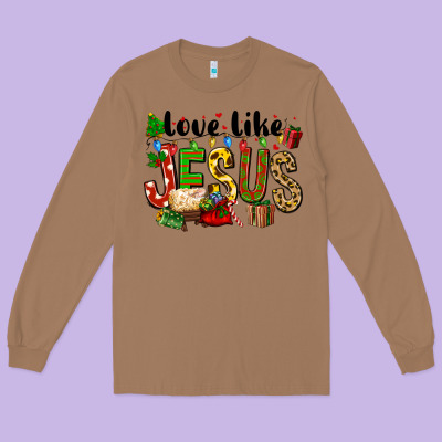 Christmas Love Like Jesus Long Sleeve Tee Designed By Fadigitalartstudio