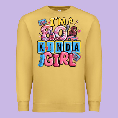 I'm A 80's Kinda Girl Premium Sweatshirt Designed By Maliassmallbusiness