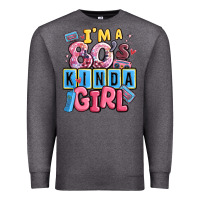 Charcoal Heather i'm a 80's kinda girl Premium Sweatshirt - MaliasSmallBusiness