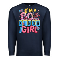 Navy i'm a 80's kinda girl Premium Sweatshirt - MaliasSmallBusiness