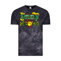 Cloud Black softball mama with leopard Vintage Tee - Zillion Design Studio