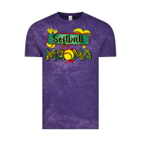 Cloud Purple softball mama with leopard Vintage Tee - Zillion Design Studio