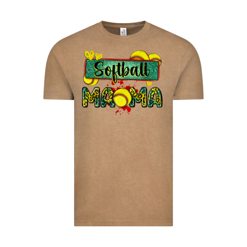 Softball Mama With Leopard Vintage Tee by Zillion Design Studio | Teevron