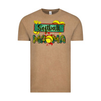 Vintage Coffee softball mama with leopard Vintage Tee - Zillion Design Studio
