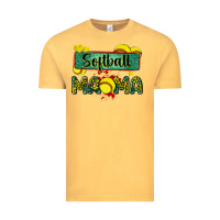 Vintage Mustard softball mama with leopard Vintage Tee - Zillion Design Studio