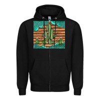 Black cactus gemstone Zipper Hoodie - JahusDesignShop