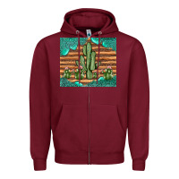 Burgundy cactus gemstone Zipper Hoodie - JahusDesignShop