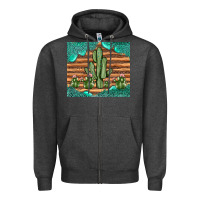 Charcoal Heather cactus gemstone Zipper Hoodie - JahusDesignShop