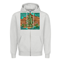 Dove Grey cactus gemstone Zipper Hoodie - JahusDesignShop