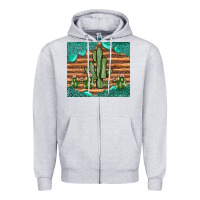 Heather Grey cactus gemstone Zipper Hoodie - JahusDesignShop