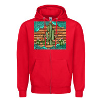 Red cactus gemstone Zipper Hoodie - JahusDesignShop