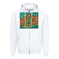 White cactus gemstone Zipper Hoodie - JahusDesignShop