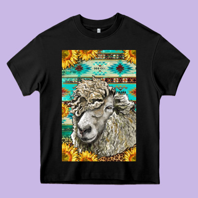 Western Lincoln Sheep Heavy Core Tee Designed By Lillyallendesigns
