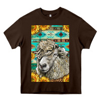 Chocolate Brown Western Lincoln Sheep Heavy Core Tee - LillyAllenDesigns