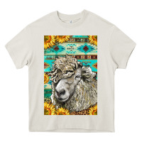Cream Western Lincoln Sheep Heavy Core Tee - LillyAllenDesigns