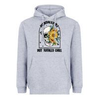 Heather Grey mentally ill but totally chill Heavyweight Hoodie - MaliasSmallBusiness