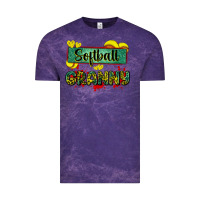 Cloud Purple softball granny with leopard Vintage Tee - Zillion Design Studio