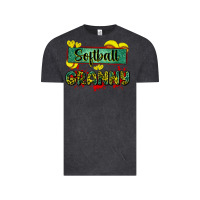Vintage Black softball granny with leopard Vintage Tee - Zillion Design Studio