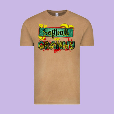 Softball Granny With Leopard Vintage Tee Designed By Zillion Design Studio