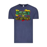 Vintage Denim softball granny with leopard Vintage Tee - Zillion Design Studio