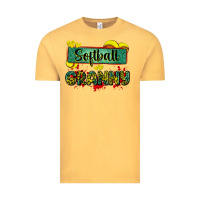 Vintage Mustard softball granny with leopard Vintage Tee - Zillion Design Studio
