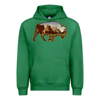 Emerald Bison Silhouette Desert Landscape Urban Hoodie - Bettercallsaul