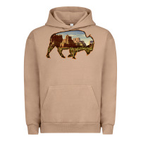 Pigment Burro Bison Silhouette Desert Landscape Urban Hoodie - Bettercallsaul