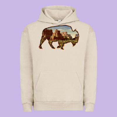 Bison Silhouette Desert Landscape Urban Hoodie Designed By Bettercallsaul
