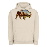 Pigment French Oak Bison Silhouette Desert Landscape Urban Hoodie - Bettercallsaul