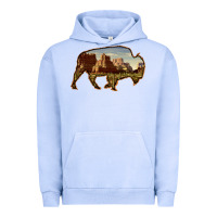 Pigment Grape Ice Bison Silhouette Desert Landscape Urban Hoodie - Bettercallsaul