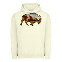 Pigment Pistachio Bison Silhouette Desert Landscape Urban Hoodie - Bettercallsaul