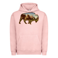 Pigment Salmon Bison Silhouette Desert Landscape Urban Hoodie - Bettercallsaul