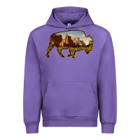 Tulip Bison Silhouette Desert Landscape Urban Hoodie - Bettercallsaul
